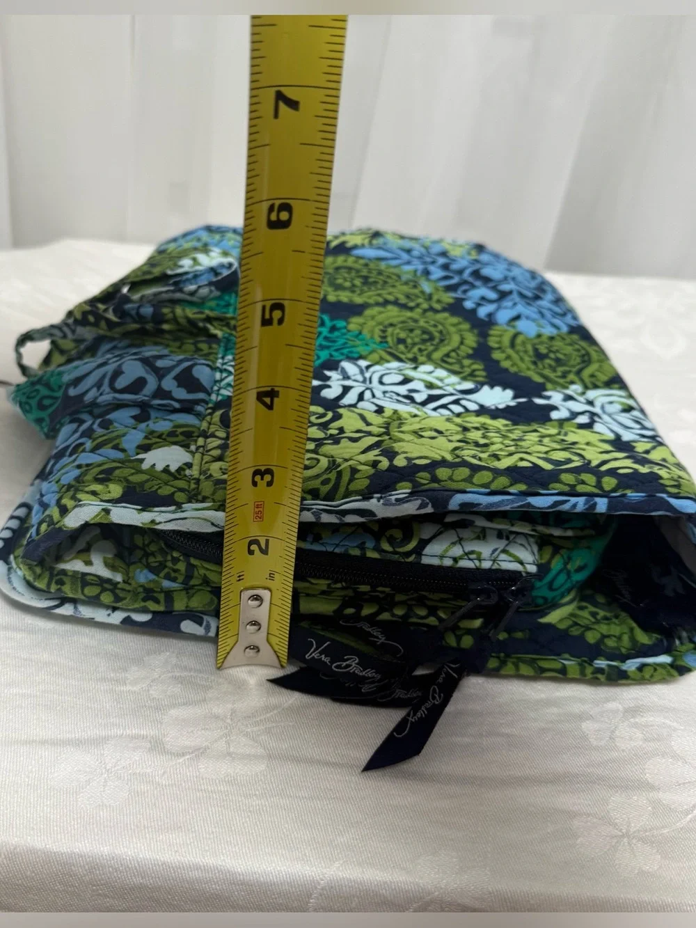 Vera Bradley Quilted Hanging Toiletry Organizer - Green & Blue Pattern